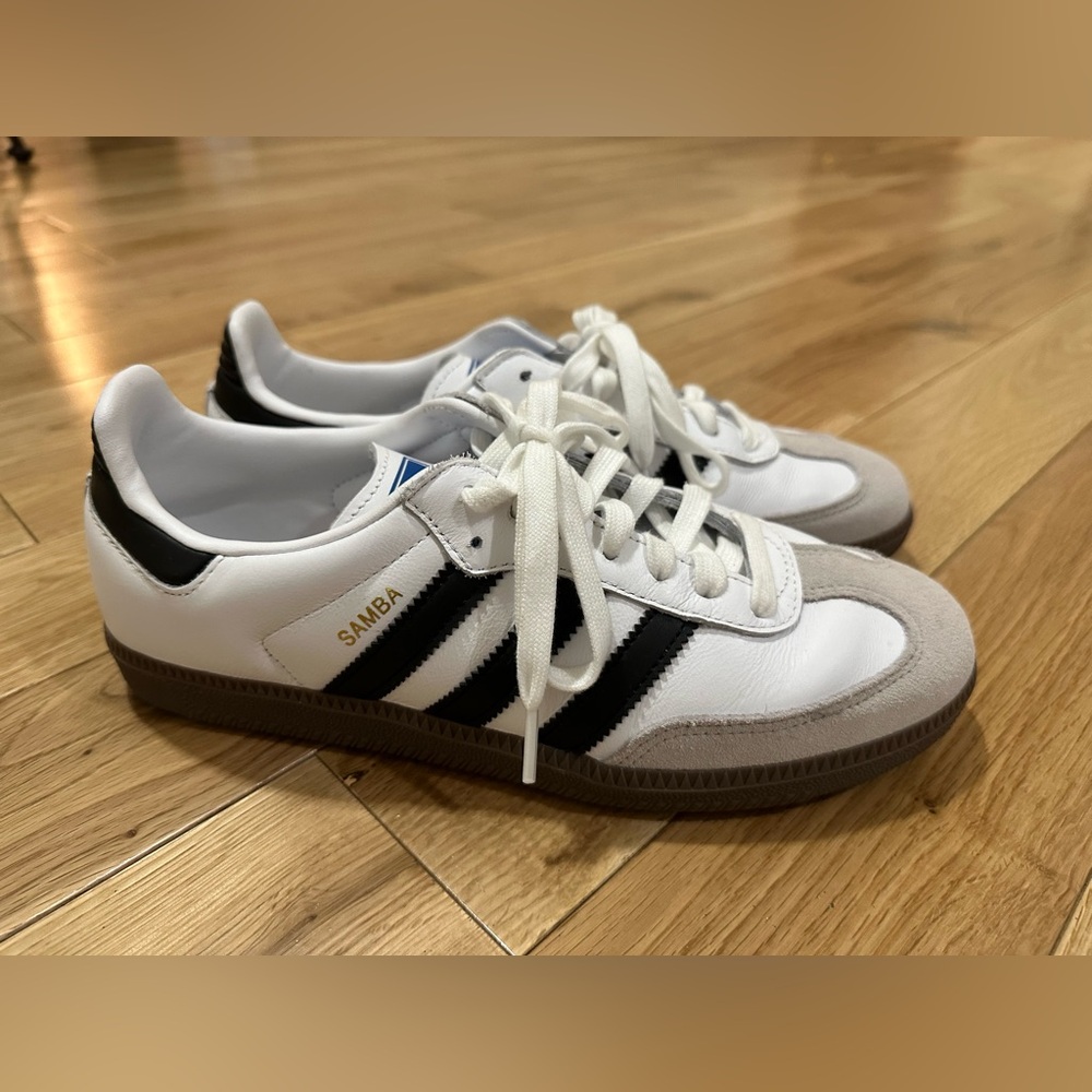 White Adidas Sambas - Size 9